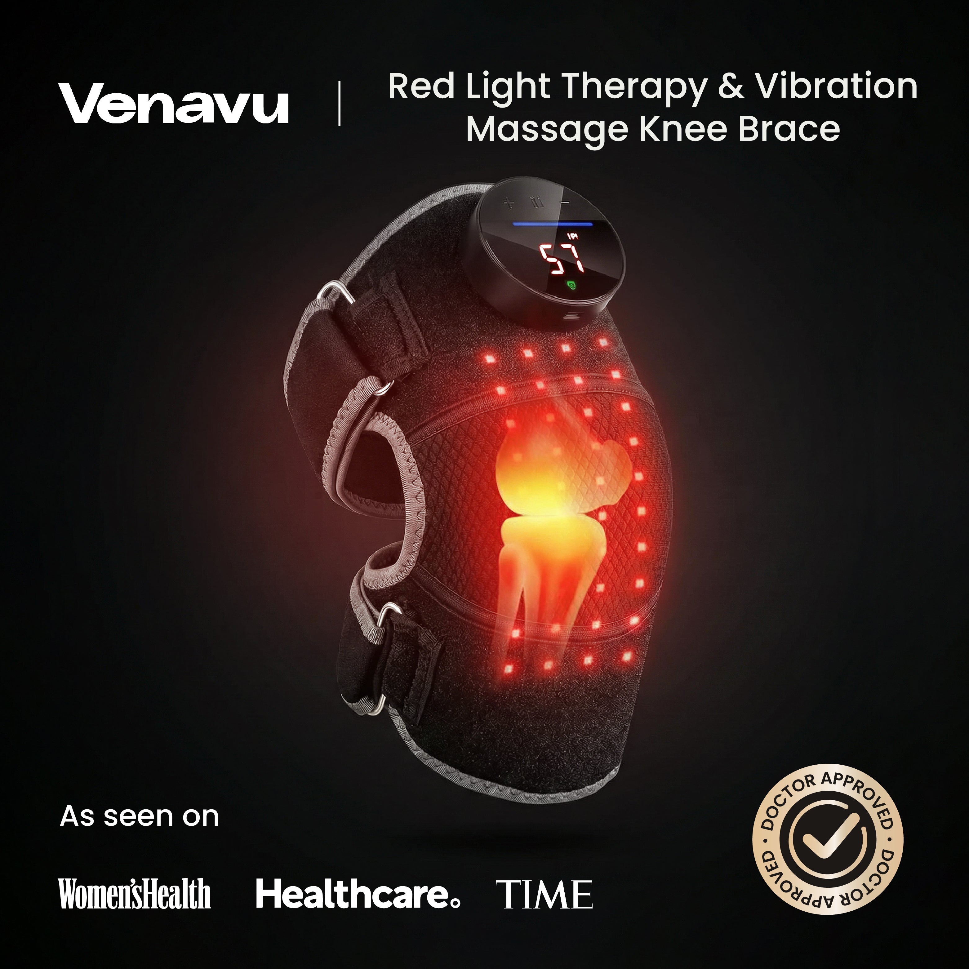 Venavu Red Light Therapy & Vibration Massage Knee Brace